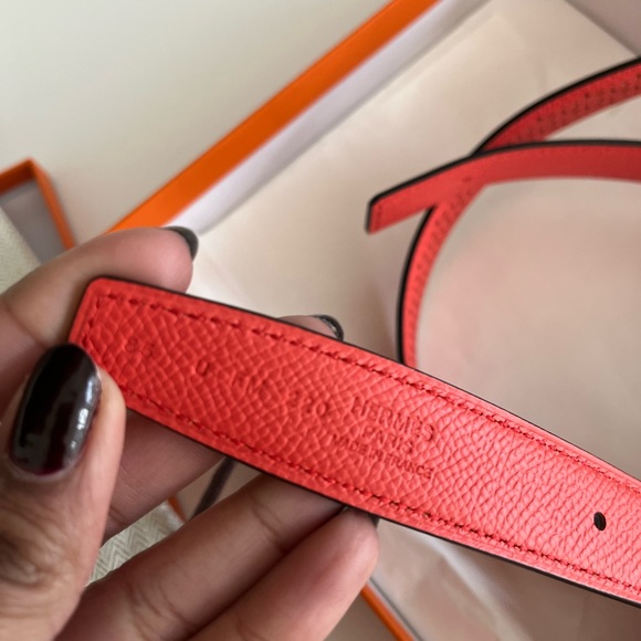 Hermes Reversible Belt - New, Never Worn Orange and Rose Jaipur - Picture 7 of 13